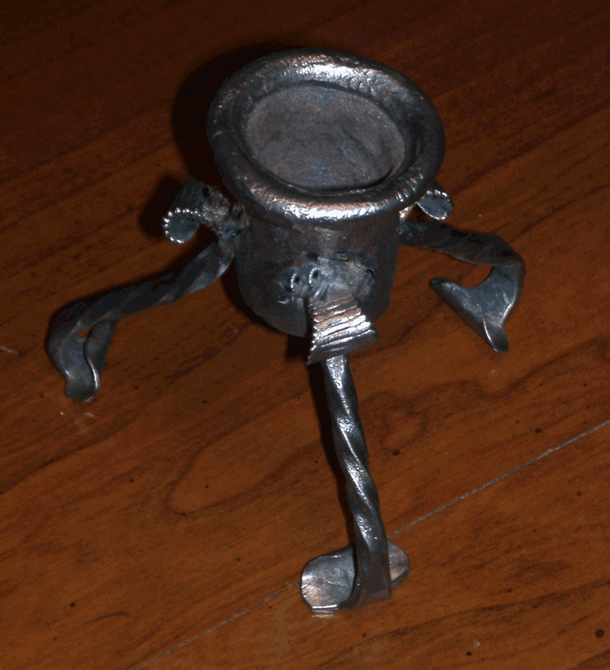 dark silver small candleholder